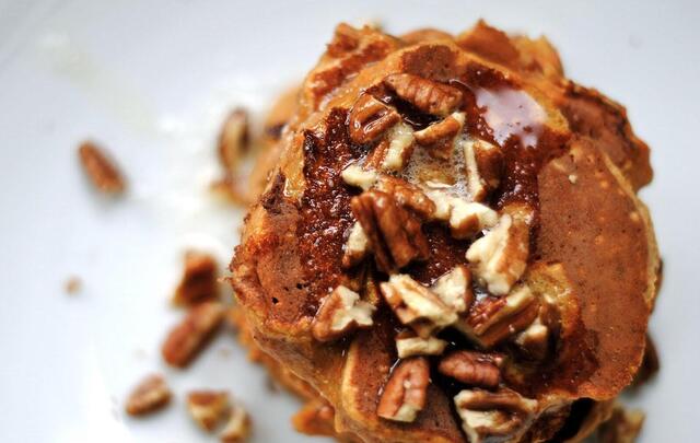 Pecan pancakes by Chef Stuart.