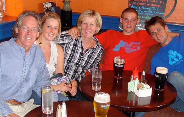 The O’Brien clan at a tavern on the Dingle Peninsula, West Coast of Ireland, August 2010 (from left) Greg, daughter Colleen, wife Mary Catherine, and sons Conor and Brendan.