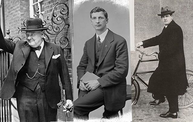 Winston Churchill, Eamon de Valera and Michael Collins.
