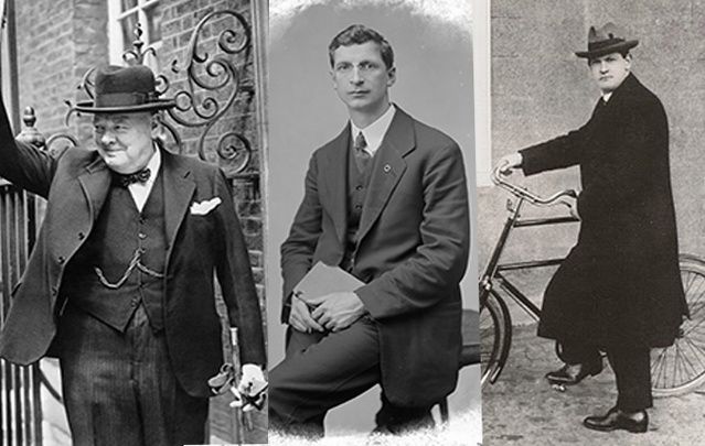 Winston Churchill, Eamon de Valera and Michael Collins. 