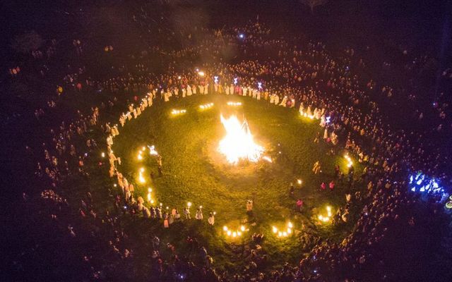 Celebration of the Uisneach Fire Festival, at the Hill of Uisneach in Co Westmeath in 2017.