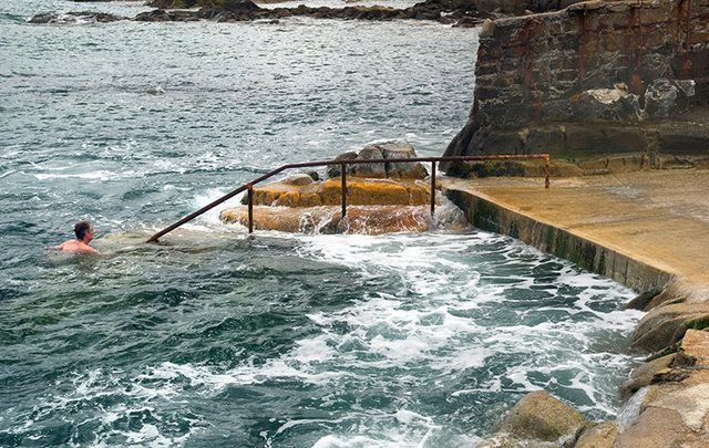 The Forty Foot, at Sandycove, in South Dublin.