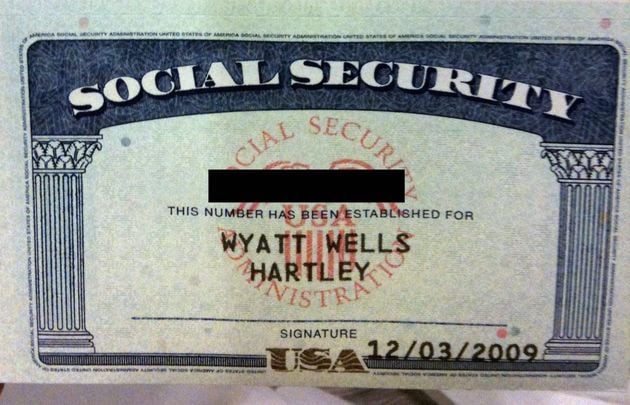 A United States social security card.