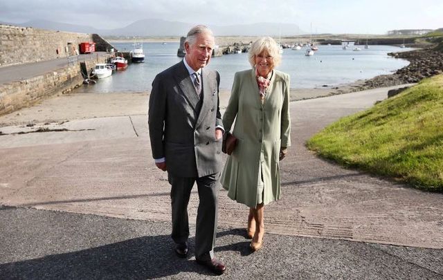 H.R.H.The Prince of Wales and H.R.H. The Duchess of Cornwall at Mullaghmore pier on May 20, 2015.