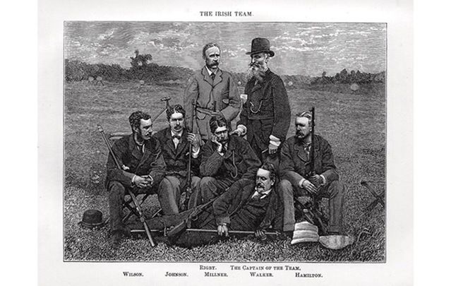 The Irish team that competed with the fledgling NRA team in its first International Rifle Match at Creedmoor in 1874
