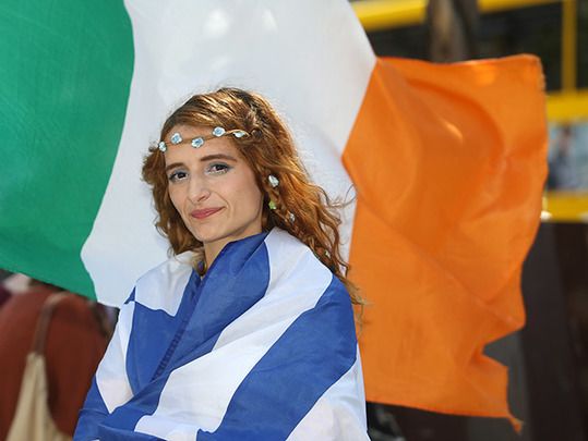 Katerina Efstathiou from Greece, living in Dublin, joined protesters from the Greece Solidarity Movement who held a protest on Saturday in Dublin in solidarity with the Greek people.