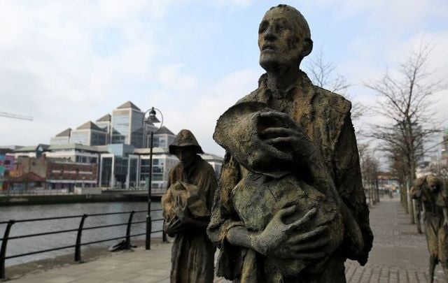 Famine statues along the River Liffey in Dublin.
