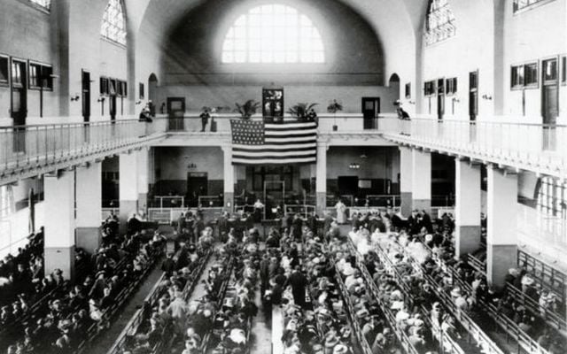 Immigrants landing at Ellis Island, New York