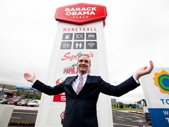 Moneygall, Co. Offaly suffers the sad fate of rural Ireland while the new Obama Plaza attracts huge numbers of tourists.