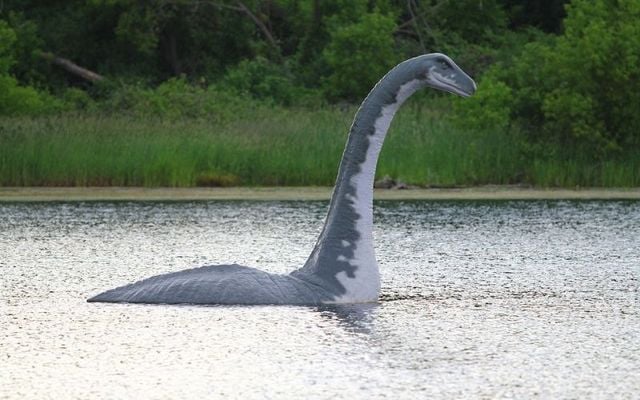 A statue of the Loch Ness Monster in Scotland. 