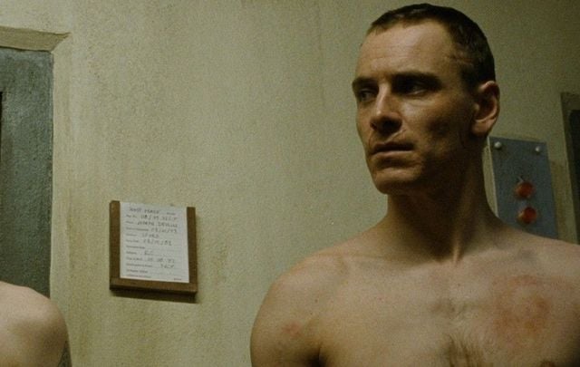 A still of Michael Fassbender in the 2008 Steve McQueen movie \"Hunger\".