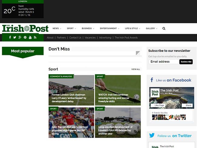 Irish London newspaper launches website redesign
