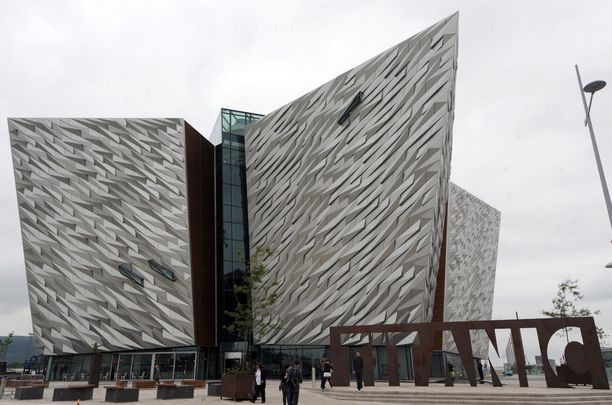 The Titanic visitors center at the center of Belfast\'s Titanic Quarter