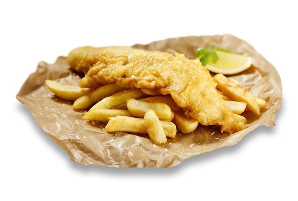 A delicious Irish favorite: Guinness-battered fish with chips.