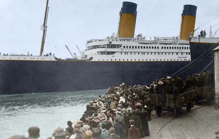 Artist adds color to historic photos of the Titanic