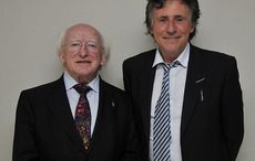 Gabriel Byrne, Tom Moran honored with Irish Presidential Distinguished Service Awards
