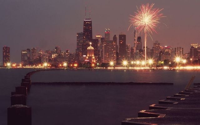 Fireworks over Chicago: Realizing July 4th was Patrick\'s Day on steroids and feeling at home in the United States. 