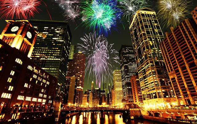 Fireworks over Chicago: Realizing July 4th was Patrick's Day on steroids and feeling at home in the United States.