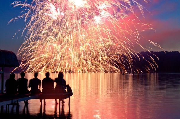 Fireworks over Chicago: Realizing July 4th was Patrick\'s Day on steroids and feeling at home in the United States. 