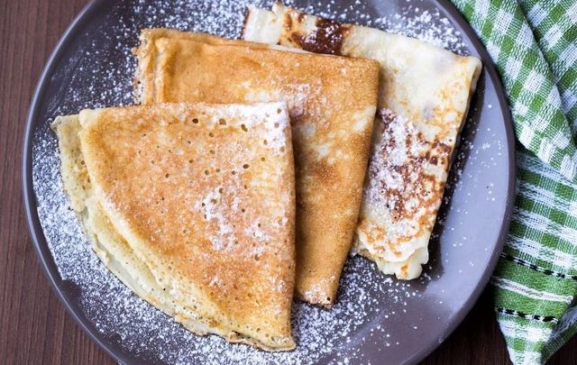 Irish-style crepe pancakes served the traditional way with lemon and sugar.
