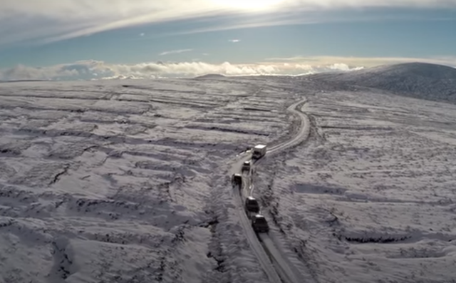 A train snakes through the Wicklow Mountains in Skycam Ireland\'s \"Garden of Ireland\" video.