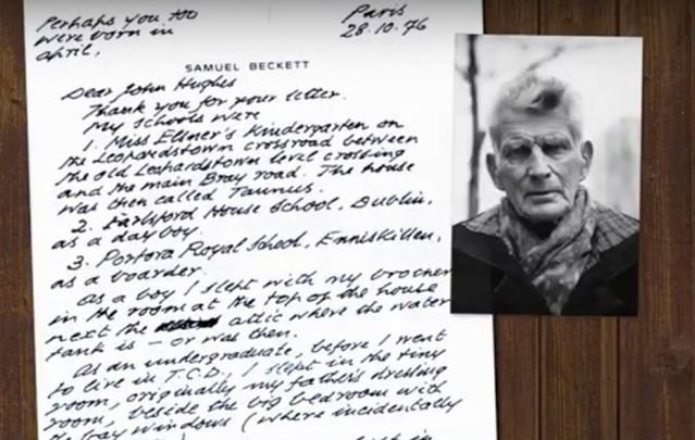 Irish legend Samuel Beckett wrote to a schoolboy “If you ever meet my ghost in house or grounds, give it my regards.”