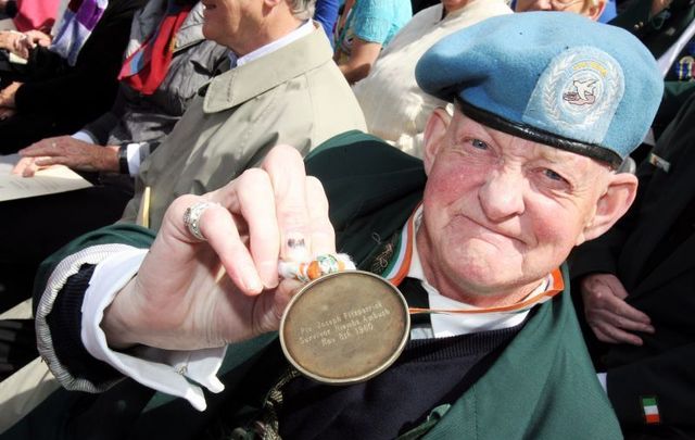 12/7/2009. Dublin native Joe Fitzpatrick, survivor of the Niemba Ambush 1960, is pictured at the National day of commemoration at the Royal Hospital Kilmainham Dublin.