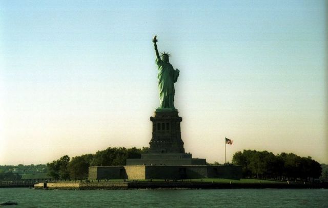 Statue of Liberty in the New York harbour - just as welcoming as it was the time it was seen by millions of Irish immigrants arriving to the US.