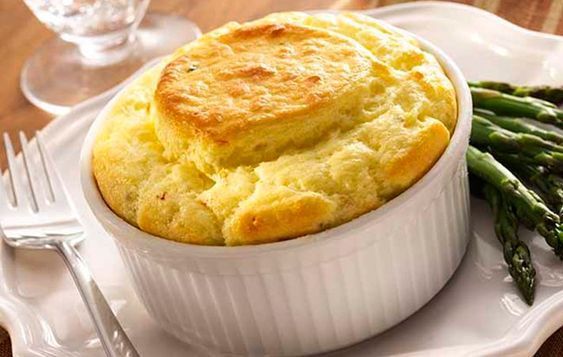 Oatmeal bacon and cheddar souffle.