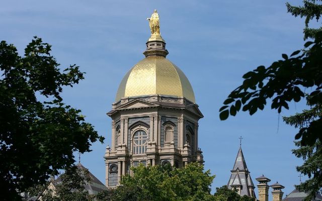 A general view of the \"Golden Dome\" on the campus of the University of Notre Dame.