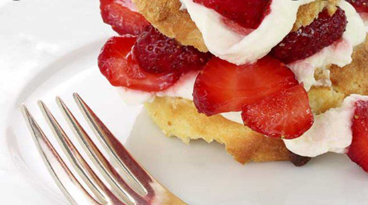 Strawberry shortcake with cream on top!