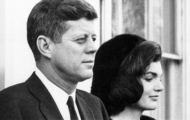 February 19, 1963: President John F. Kennedy and First Lady Jackie Kennedy at a White House Ceremony.