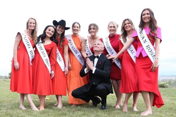 August 16, 2022: Host Dáithí O’Sé introduces the 33 Irish and International Roses taking part in the 2022 International Rose Selection. Pictured here on Sandymount Strand in Dublin.