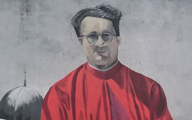 A mural of Monsignor Hugh O\'Flaherty in Killarney, Co Kerry.