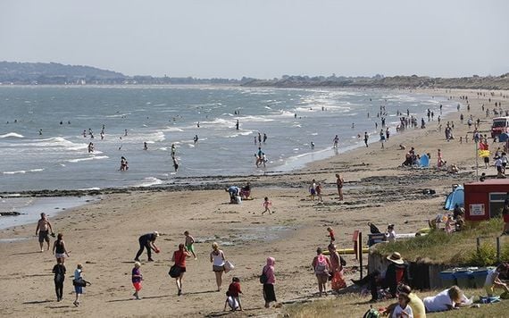 Portmarnock Strand in Dublin during a heatwave in July 2018. 