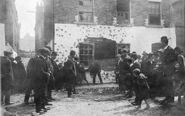 Moore Street after the 1916 Easter Rising.