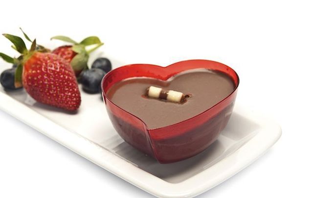 Valentine\'s Day chocolate mousse.