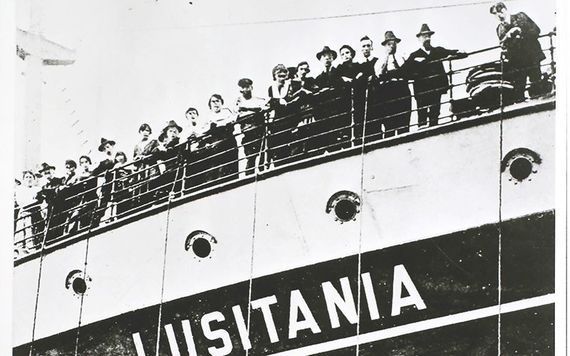 The Lusitania, which sank off the coast of Ireland in 1915, is included in an illustrated book of sunken liners off the coast of Ireland. 