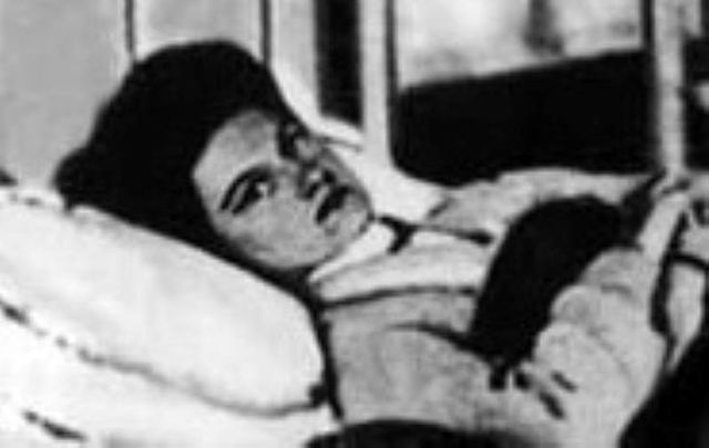Mary Mallon - \"Typhoid Mary\" - sick in her hospital bed in 1909.