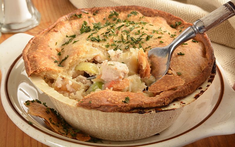 Gobble up your Thanksgiving leftovers with this hearty turkey pot pie recipe