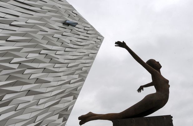 The Titanic visitors center at the center of Belfast\'s Titanic Quarter