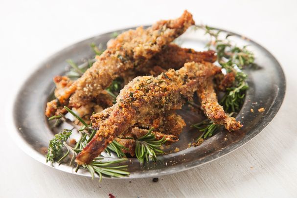 Mustard and herb lamb chops with honey dressing
