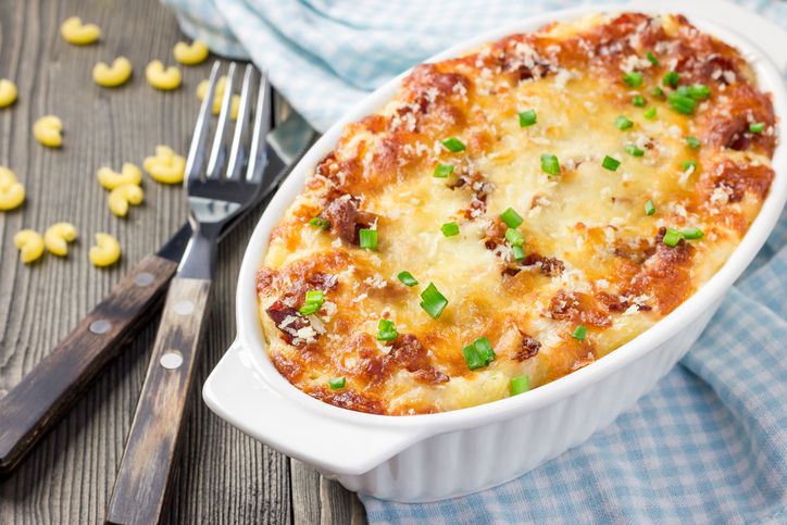 A twist on a traditional Irish American recipe - Corned beef and cabbage pasta bake