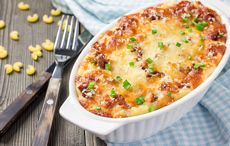 A twist on a traditional Irish American recipe - Corned beef and cabbage pasta bake