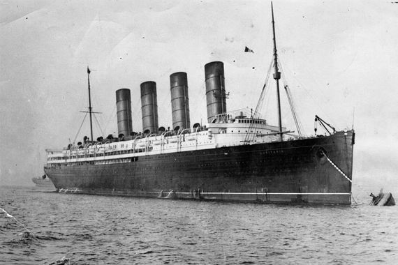 The Lusitania was torpedoed off the coast of Cork in 1915. 