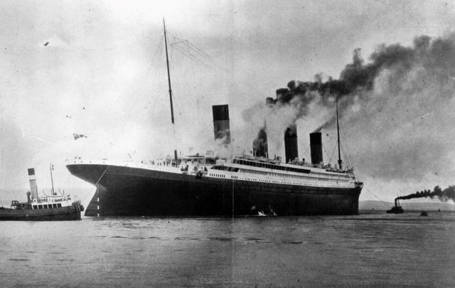 The Titanic, seen here on trials in Belfast Lough