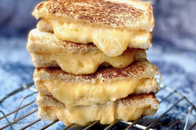 Caramelized onions, mushroom, and brie grilled cheese recipe from an Irish chef