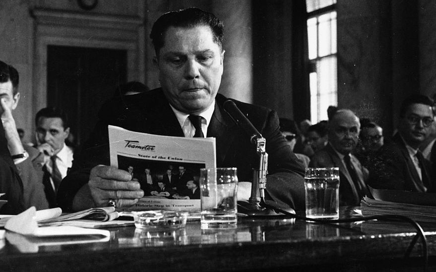 Teamster Jimmy Hoffa in court.