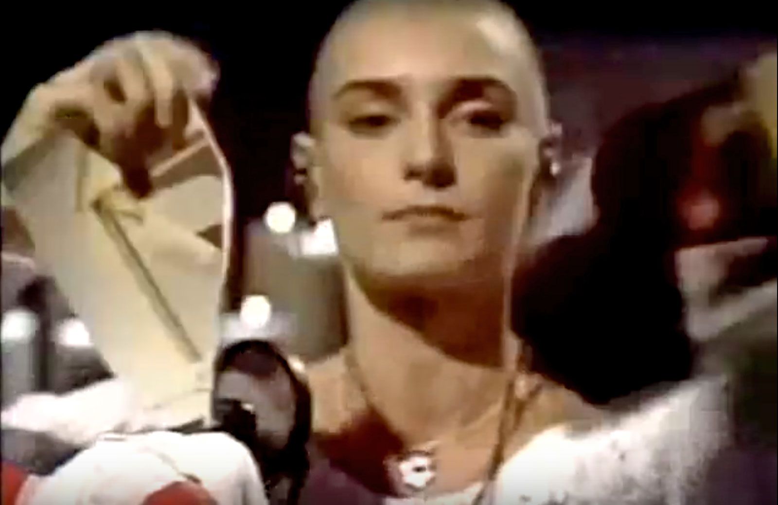 Sinead O'Connor ripping up a photo of Pope John Paul II on Saturday Night Live.