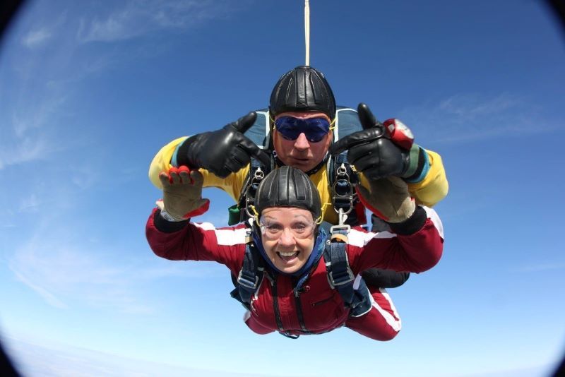 Maura Ward during her skydive for charity (GoFundMe)